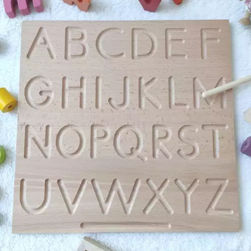 Wooden Alphabet Tracing Board (Reversible) – lilfairies-sg