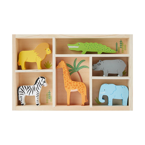 Wooden Safari Animal Set
