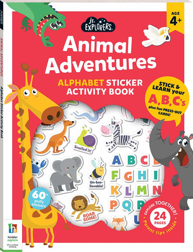 Jr Explorers Animal Adventures Alphabet Sticker Activity Book
