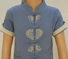 Load image into Gallery viewer, CNY Boys Tang Suit - Oriental Charm Baby Blue